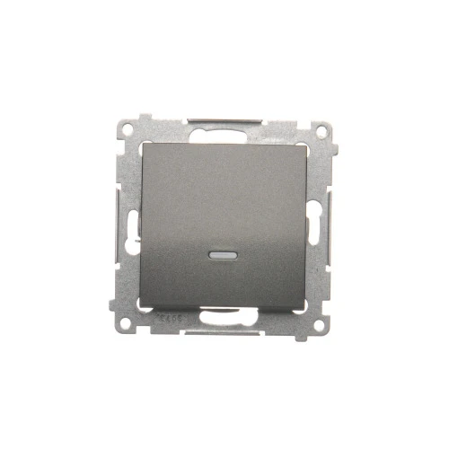 Łącznik krzyżowy z podświetleniem LED, bez piktogramu Simon 54 DW7L.01/X/48 Kontakt-Simon antracyt, metalizowany