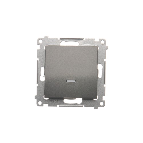 Łącznik krzyżowy z podświetleniem LED, bez piktogramu Simon 54 DW7L.01/X/48 Kontakt-Simon antracyt, metalizowany