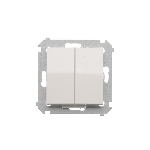 Łącznik schodowy podwójny z podświetleniem LED, bez piktogramu Simon 54 DW6/2L.01/X/11 Kontakt-Simon biały