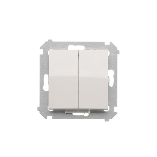 Łącznik schodowy podwójny z podświetleniem LED, bez piktogramu Simon 54 DW6/2L.01/X/11 Kontakt-Simon biały