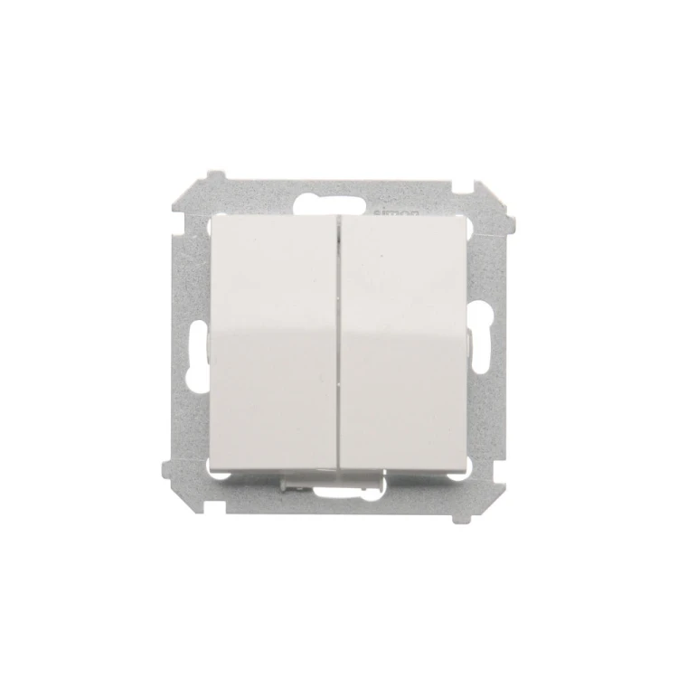 Łącznik schodowy podwójny z podświetleniem LED, bez piktogramu Simon 54 DW6/2L.01/X/11 Kontakt-Simon biały