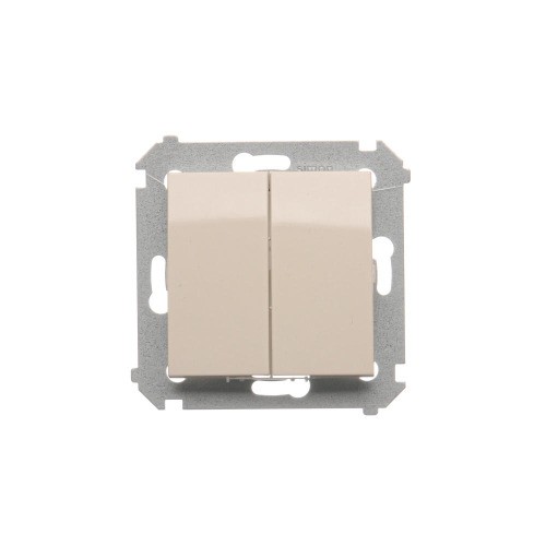 Łącznik schodowy podwójny z podświetleniem LED, bez piktogramu Simon 54 DW6/2L.01/X/41 Kontakt-Simon kremowy