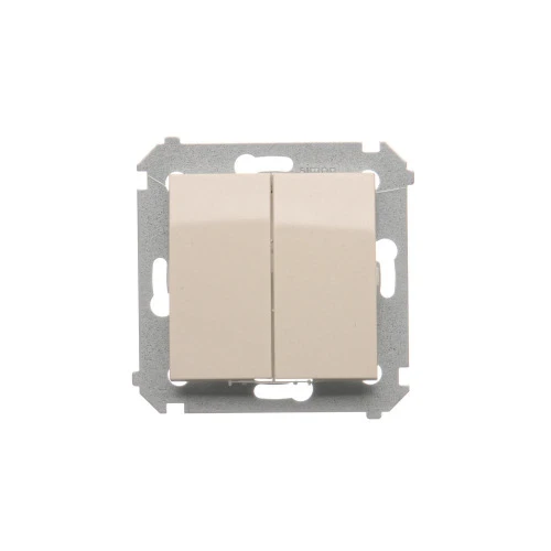 Łącznik schodowy podwójny z podświetleniem LED, bez piktogramu Simon 54 DW6/2L.01/X/41 Kontakt-Simon kremowy