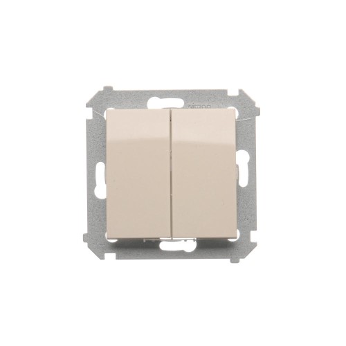 Łącznik schodowy podwójny z podświetleniem LED, bez piktogramu Simon 54 DW6/2L.01/X/41 Kontakt-Simon kremowy
