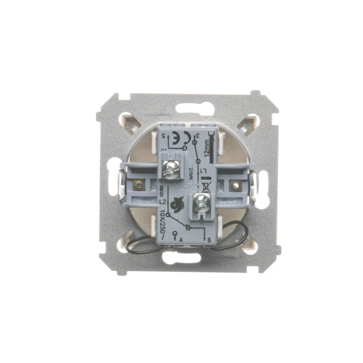 Łącznik schodowy podwójny z podświetleniem LED, bez piktogramu Simon 54 DW6/2L.01/X/41 Kontakt-Simon kremowy
