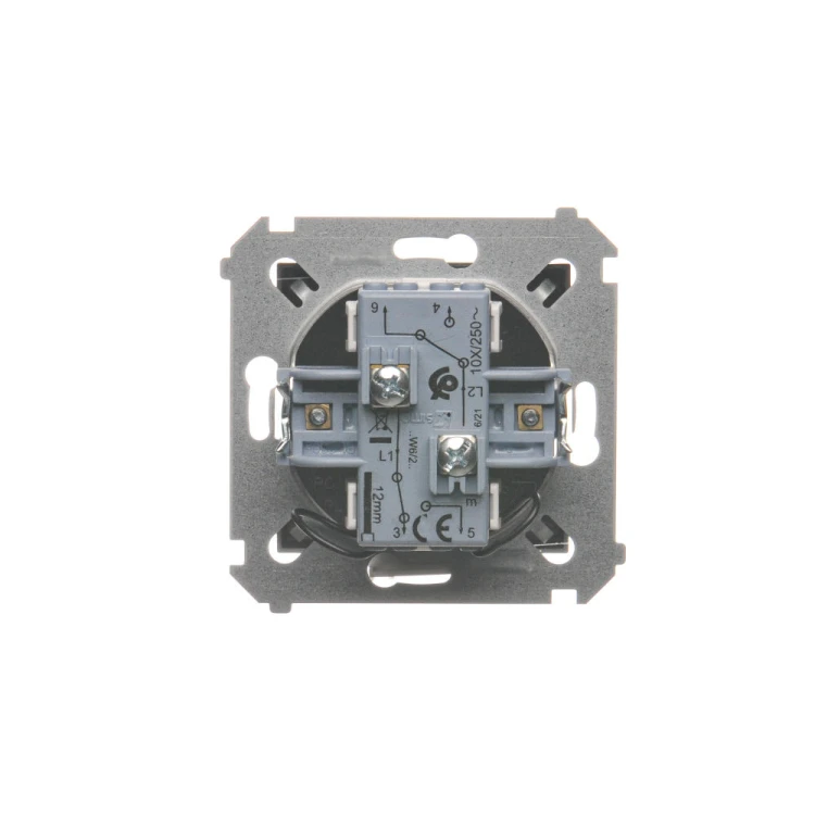 Łącznik schodowy podwójny z podświetleniem LED, bez piktogramu Simon 54 DW6/2L.01/X/48 Kontakt-Simon antracyt, metalizowany
