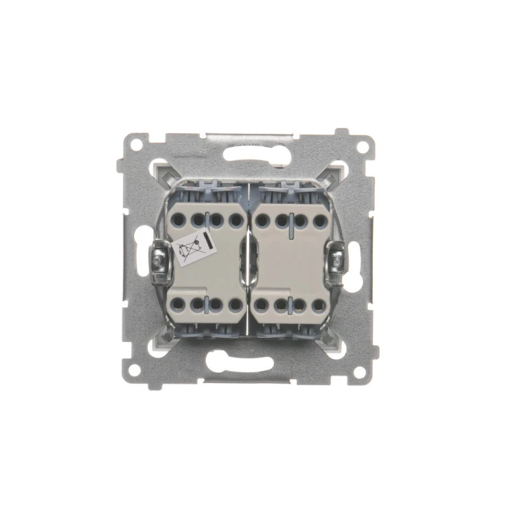 Łącznik krzyżowy podwójny z podświetleniem LED, bez piktogramu Simon 54 DW7/2L.01/X/11 Kontakt-Simon biały