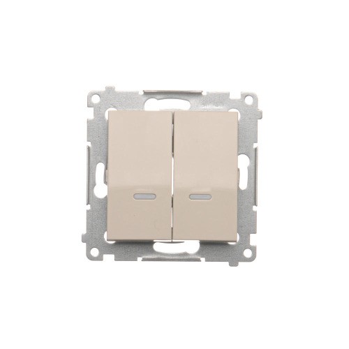 Łącznik krzyżowy podwójny z podświetleniem LED, bez piktogramu Simon 54 DW7/2L.01/X/41 Kontakt-Simon kremowy
