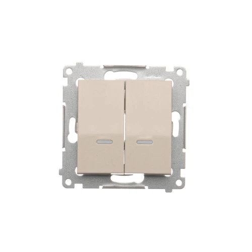 Łącznik krzyżowy podwójny z podświetleniem LED, bez piktogramu Simon 54 DW7/2L.01/X/41 Kontakt-Simon kremowy