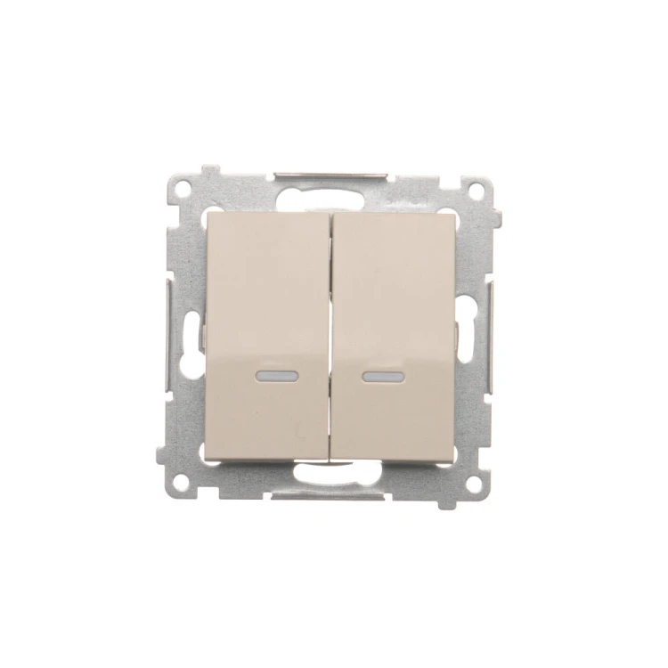Łącznik krzyżowy podwójny z podświetleniem LED, bez piktogramu Simon 54 DW7/2L.01/X/41 Kontakt-Simon kremowy