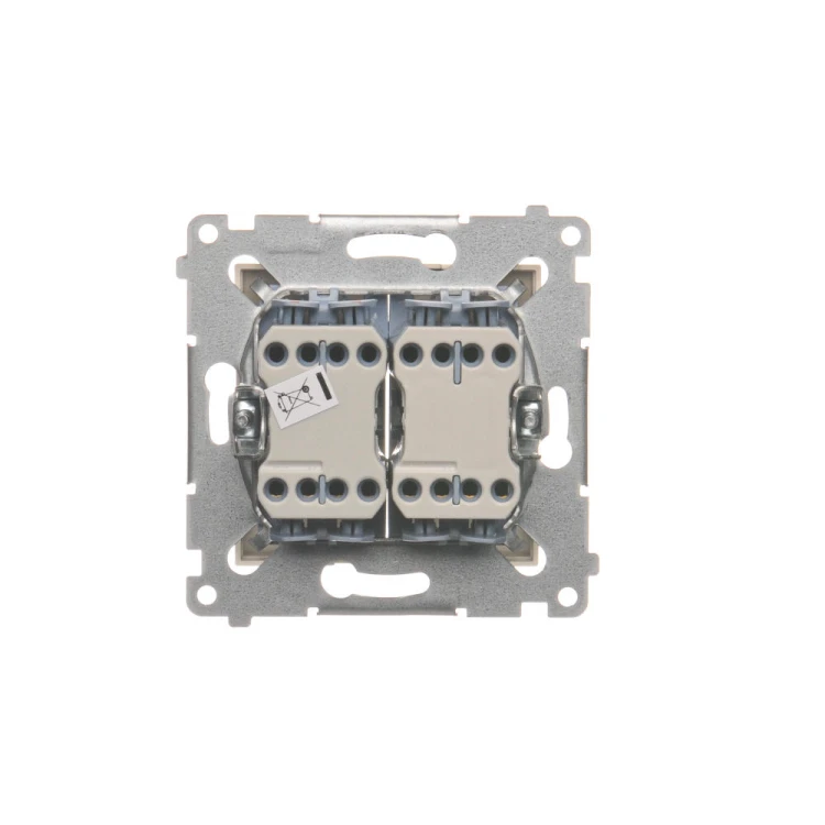 Łącznik krzyżowy podwójny z podświetleniem LED, bez piktogramu Simon 54 DW7/2L.01/X/41 Kontakt-Simon kremowy