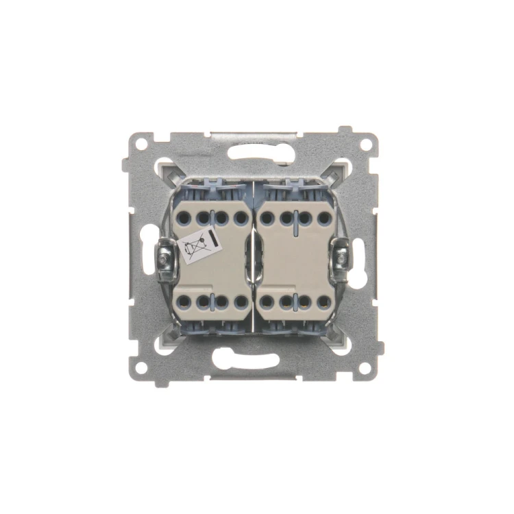 Łącznik krzyżowy podwójny z podświetleniem LED, bez piktogramu Simon 54 DW7/2L.01/X/43 Kontakt-Simon srebrny mat, metalizowany
