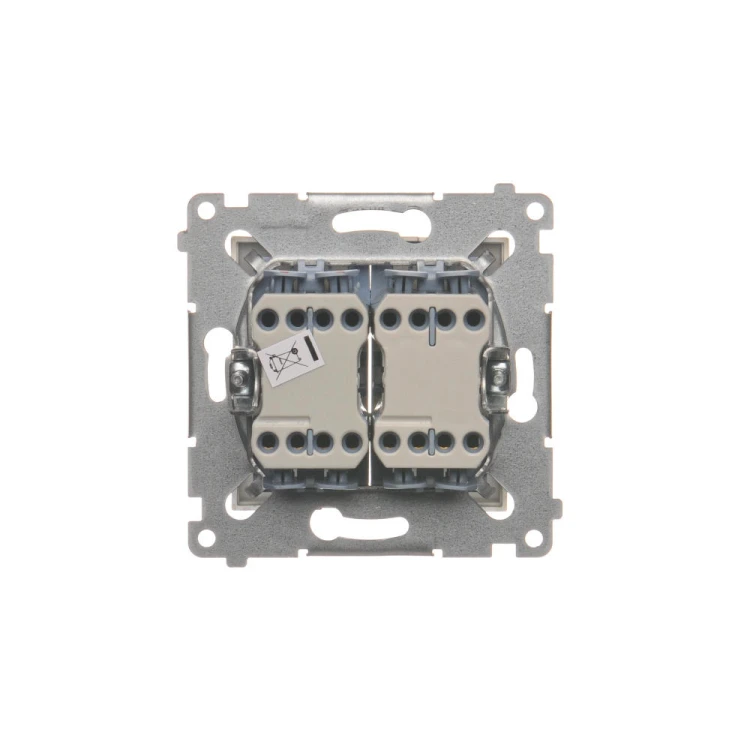 Łącznik krzyżowy podwójny z podświetleniem LED, bez piktogramu Simon 54 DW7/2L.01/X/44 Kontakt-Simon złoty mat, metalizowany