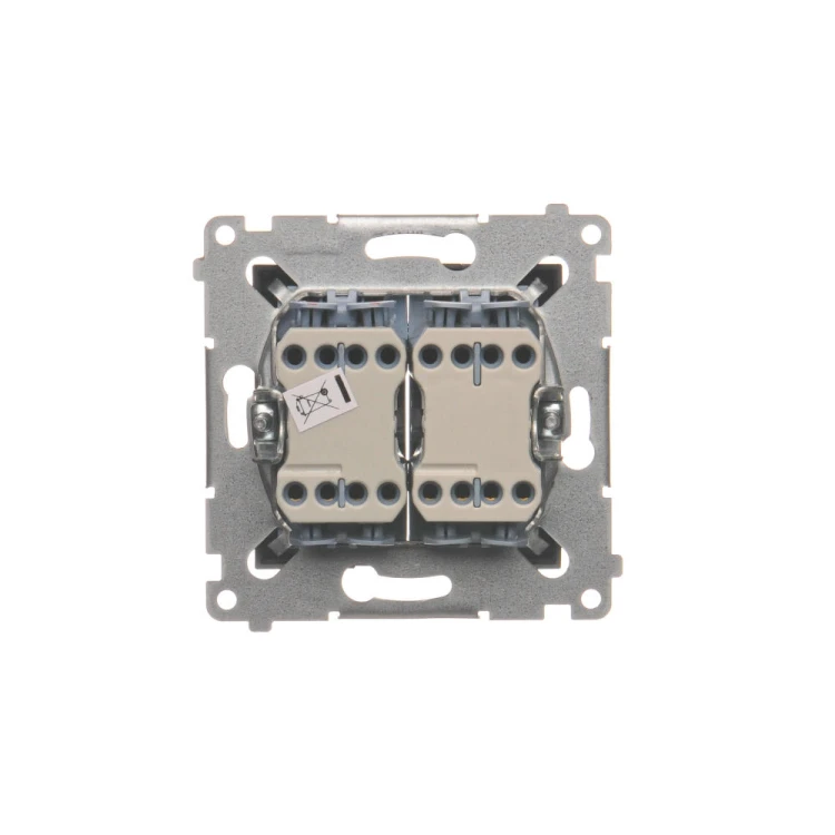 Łącznik krzyżowy podwójny z podświetleniem LED, bez piktogramu Simon 54 DW7/2L.01/X/46 Kontakt-Simon brąz mat, metalizowany