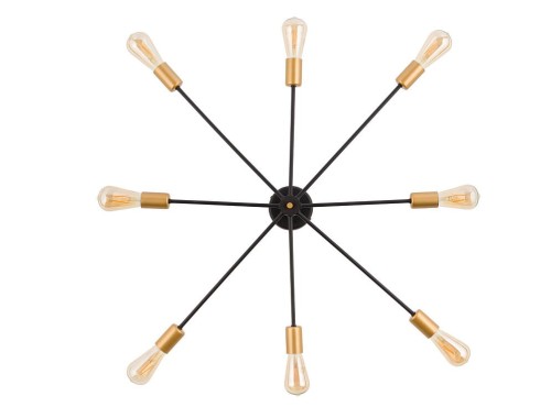 Lampa sufitowa wisząca Industrialna Loft MILL VIII 9135 NOWODVORSKI Lighting 8xE27 nowoczesna oprawa oświetleniowa żyrandol metalowa czarno-złota czarna mosiądz Inspiracje Premium
