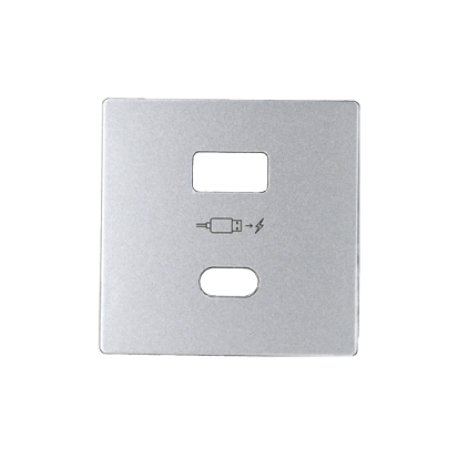 Pokrywa do ładowarki USB, typ A+C Simon 82 8201296-093 Kontakt-Simon aluminium