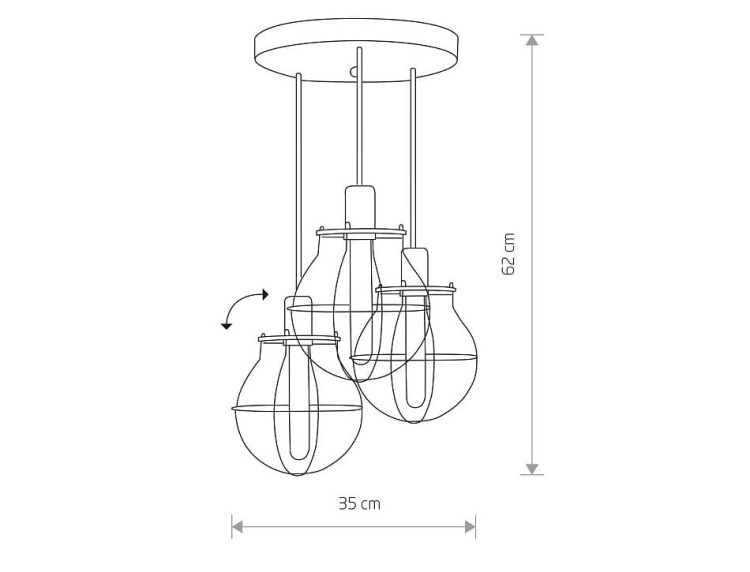 Lampa sufitowa Industrialna Loft MANUFACTURE III 9740 NOWODVORSKI Lighting 3xE27 nowoczesna oprawa oświetleniowa żyrandol metalowy czarny miedziany czarna Inspiracje Premium