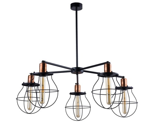Lampa sufitowa Industrialna Loft MANUFACTURE V 9738 NOWODVORSKI Lighting 5xE27 nowoczesna oprawa oświetleniowa żyrandol metalowy czarny miedziany czarna Inspiracje Premium