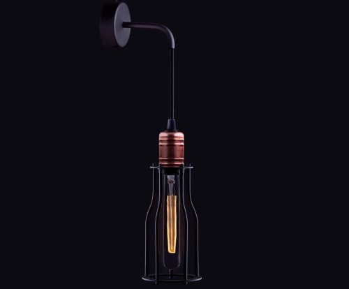 Lampa ścienna Industrialna Loft WORKSHOP I A 6605 NOWODVORSKI Lighting E27 nowoczesna oprawa oświetleniowa kinkiet metalowy czarny miedziany czarna Inspiracje Premium