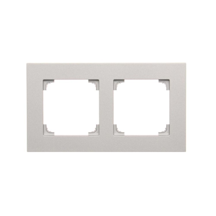 Ramka 2- krotna Simon 55 TR2/143 Kontakt-Simon aluminium mat
