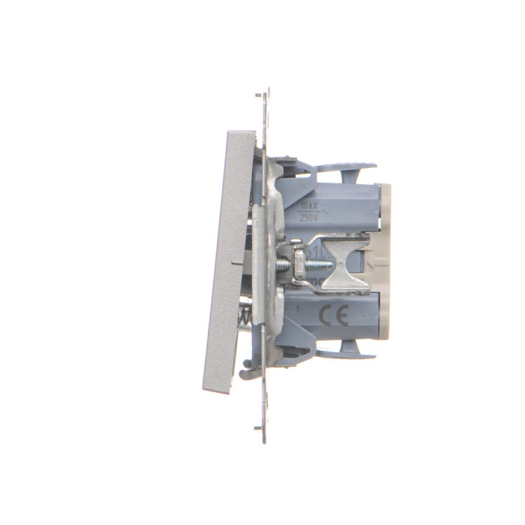 Przycisk "światło" z podświetleniem LED Simon 55 TS1L.01/143 Kontakt-Simon aluminium mat