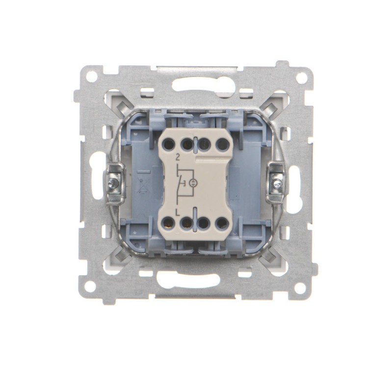 Przycisk "światło" z podświetleniem LED Simon 55 TS1L.01/143 Kontakt-Simon aluminium mat