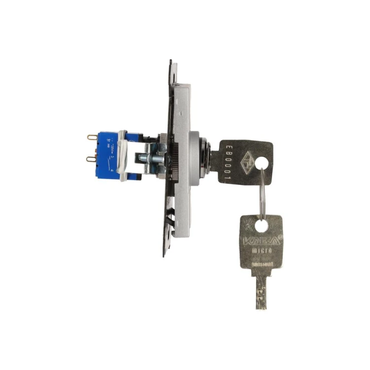 Łącznik na kluczyk jednobiegunowy - 2 pozycyjny „0-I” Simon 55 TW1K.01/143 Kontakt-Simon aluminium mat