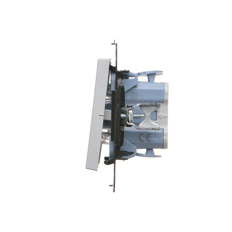 Łącznik jednobiegunowy z podświetleniem LED Simon 55 TW1L.01/143 Kontakt-Simon aluminium mat