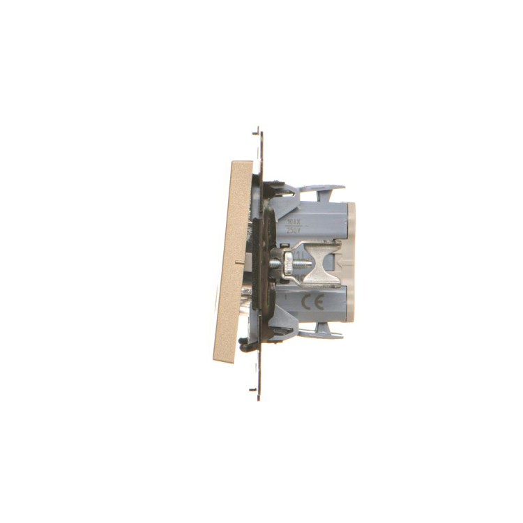 Łącznik jednobiegunowy z podświetleniem LED Simon 55 TW1L.01/144 Kontakt-Simon szampański mat