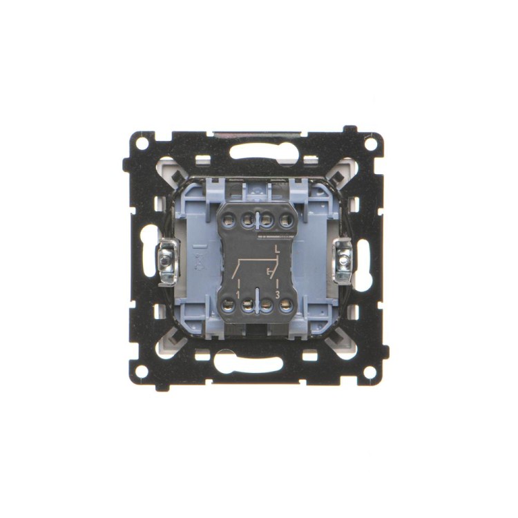 Łącznik jednobiegunowy + przycisk ( 2 klawisze) Simon 55 TW1P1A.01/143 Kontakt-Simon aluminium mat