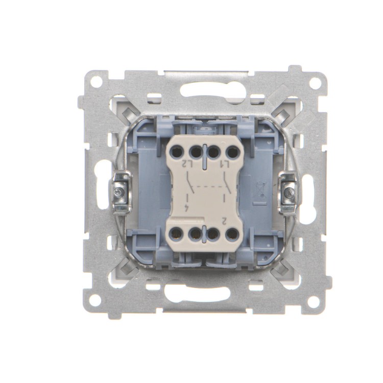 Łącznik dwubiegunowy Simon 55 TW2.01/143 Kontakt-Simon aluminium mat