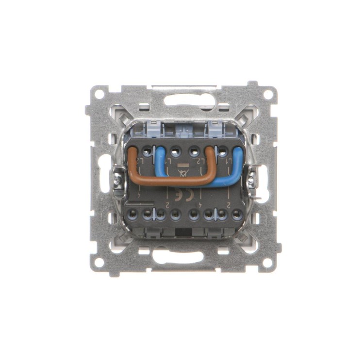 Łącznik dwubiegunowy podwójny Simon 55 TW22A.01/143 Kontakt-Simon aluminium mat