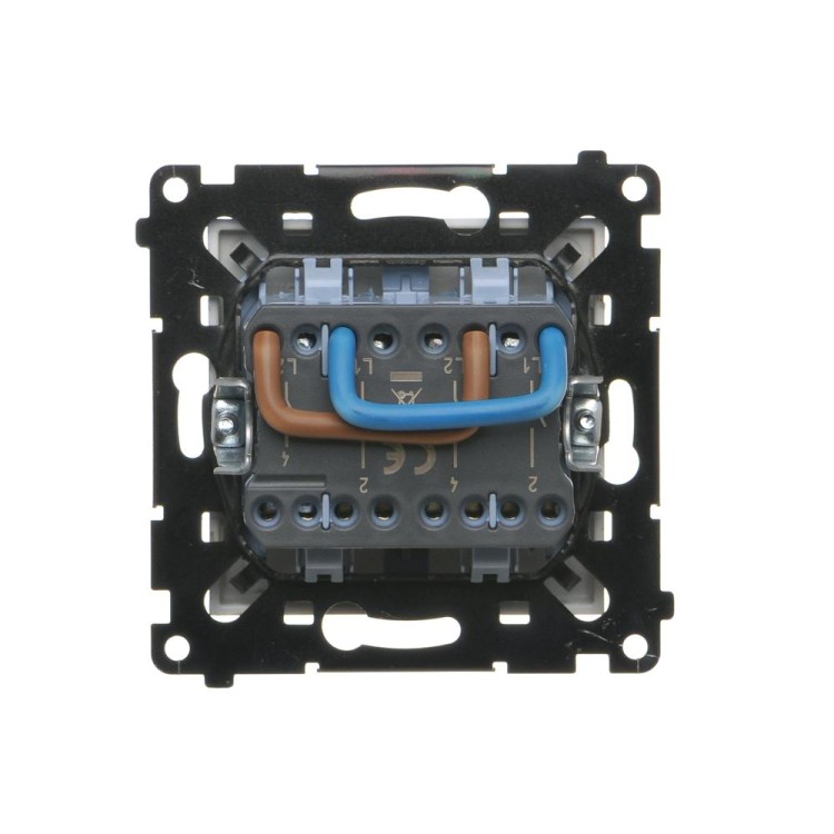 Łącznik dwubiegunowy podwójny Simon 55 TW22A.01/144 Kontakt-Simon szampański mat