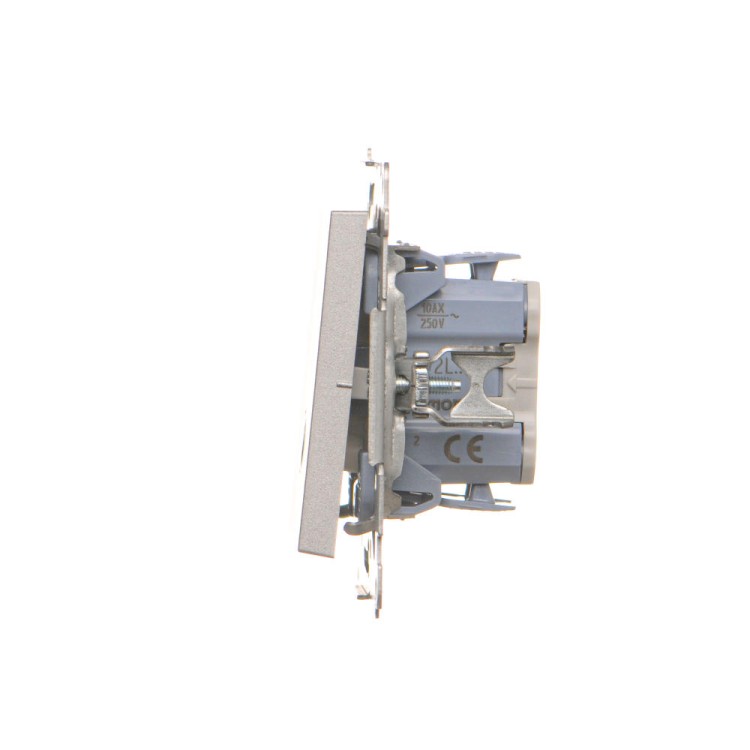 Łącznik dwubiegunowy z podświetleniem Simon 55 TW2L.01/143 Kontakt-Simon aluminium mat