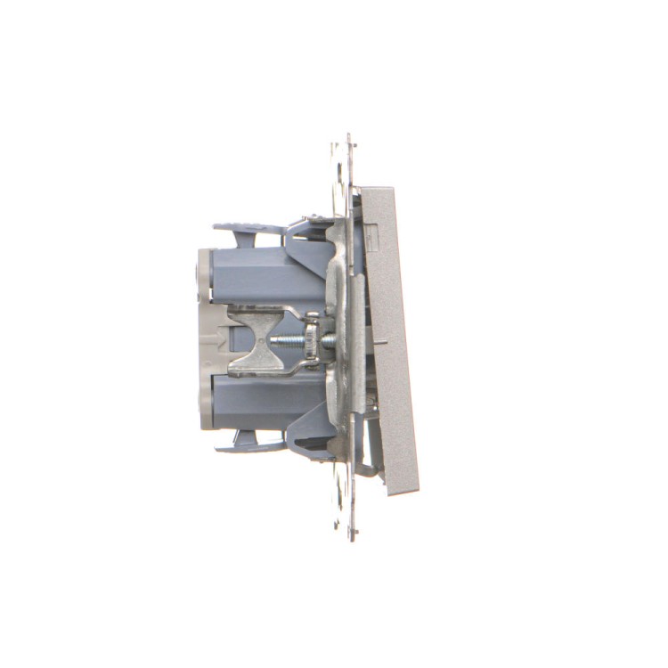 Łącznik dwubiegunowy z podświetleniem Simon 55 TW2L.01/143 Kontakt-Simon aluminium mat