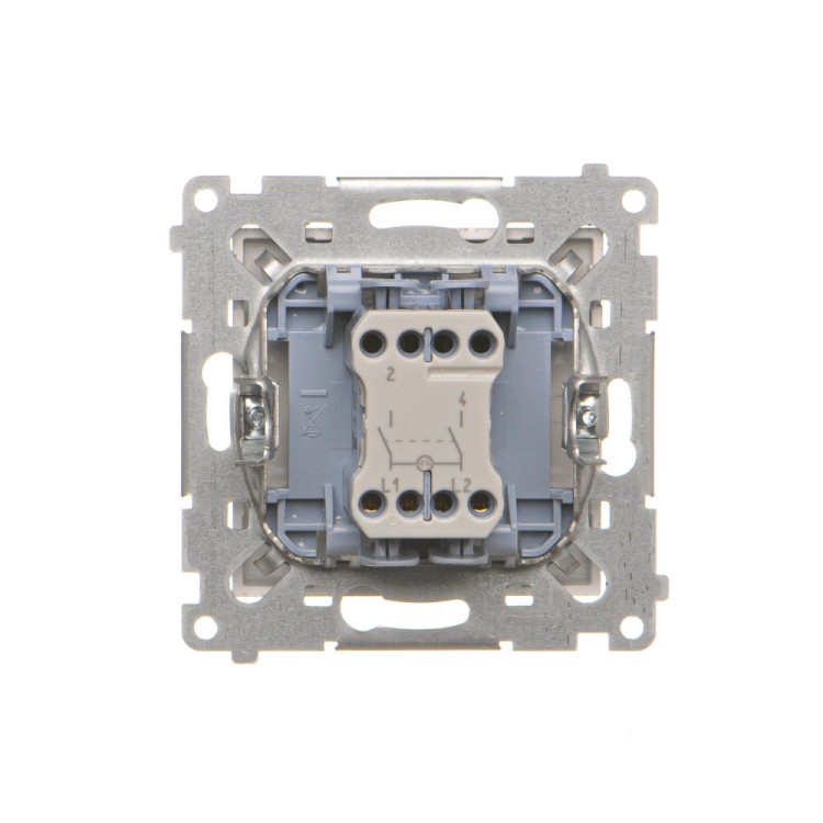 Łącznik dwubiegunowy z podświetleniem Simon 55 TW2L.01/143 Kontakt-Simon aluminium mat