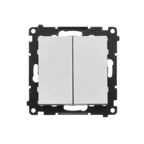 Łącznik schodowy podwójny, bez piktogramu Simon 55 TW6/2.01/X/143 Kontakt-Simon aluminium mat