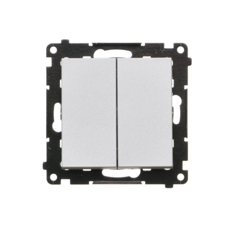Łącznik schodowy podwójny, bez piktogramu Simon 55 TW6/2.01/X/143 Kontakt-Simon aluminium mat