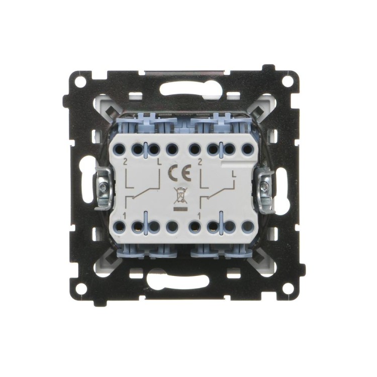 Łącznik schodowy podwójny, bez piktogramu Simon 55 TW6/2.01/X/143 Kontakt-Simon aluminium mat