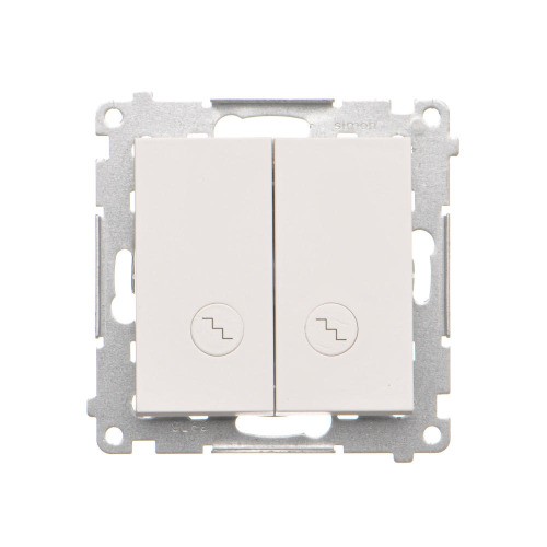 Łącznik schodowy podwójny z podświetleniem LED Simon 55 TW6/2L2.01/111 Kontakt-Simon biały mat