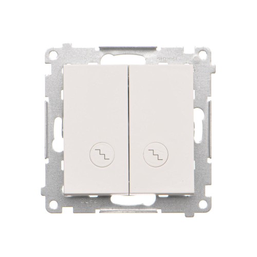 Łącznik schodowy podwójny z podświetleniem LED Simon 55 TW6/2L2.01/111 Kontakt-Simon biały mat
