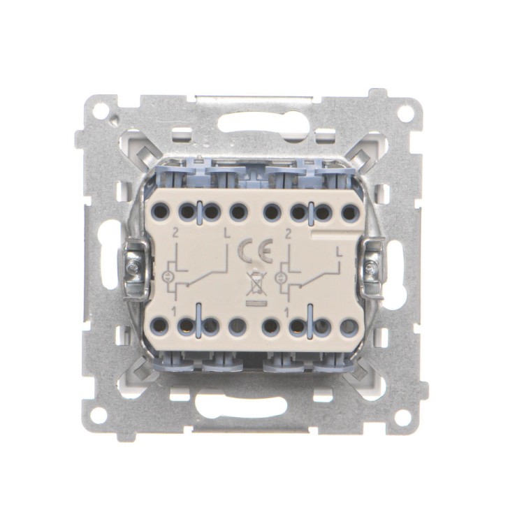 Łącznik schodowy podwójny z podświetleniem LED Simon 55 TW6/2L2.01/111 Kontakt-Simon biały mat