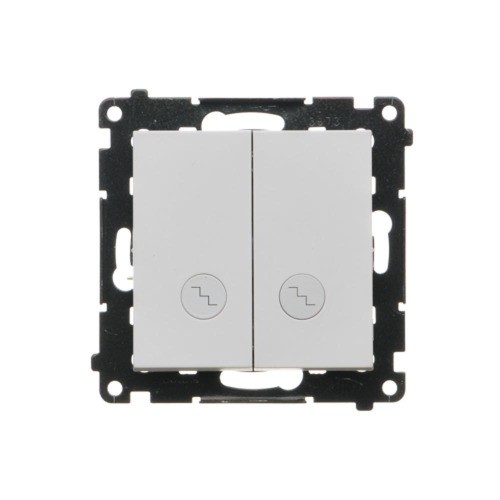 Łącznik schodowy podwójny z podświetleniem LED Simon 55 TW6/2L2.01/114 Kontakt-Simon jasnoszary mat