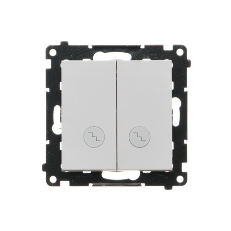 Łącznik schodowy podwójny z podświetleniem LED Simon 55 TW6/2L2.01/114 Kontakt-Simon jasnoszary mat