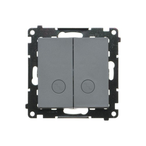 Łącznik schodowy podwójny z podświetleniem LED Simon 55 TW6/2L2.01/116 Kontakt-Simon grafitowy mat