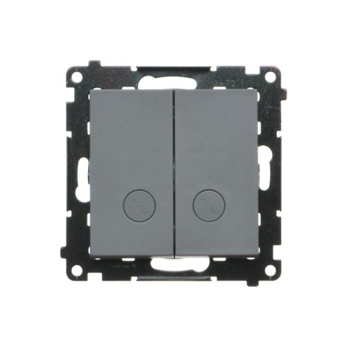 Łącznik schodowy podwójny z podświetleniem LED Simon 55 TW6/2L2.01/116 Kontakt-Simon grafitowy mat