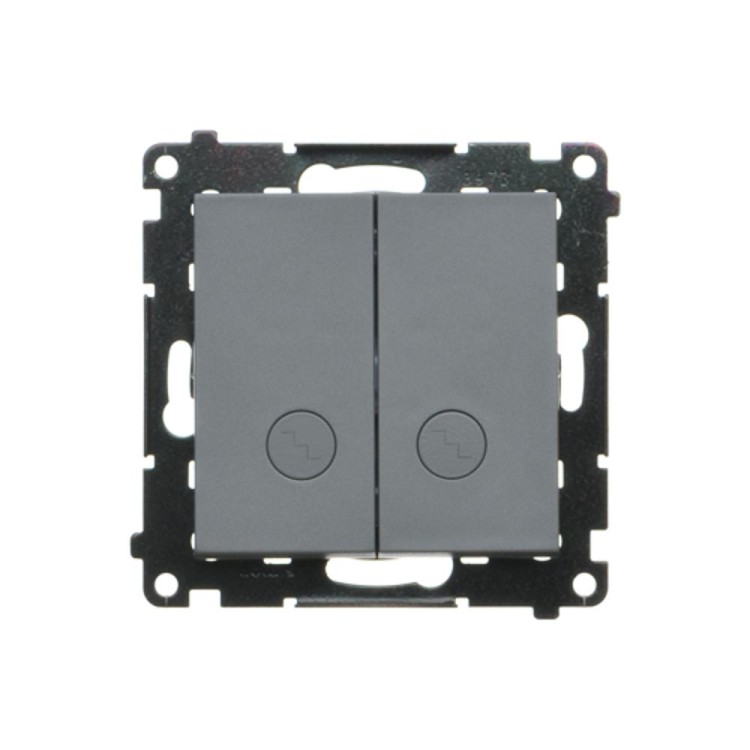 Łącznik schodowy podwójny z podświetleniem LED Simon 55 TW6/2L2.01/116 Kontakt-Simon grafitowy mat