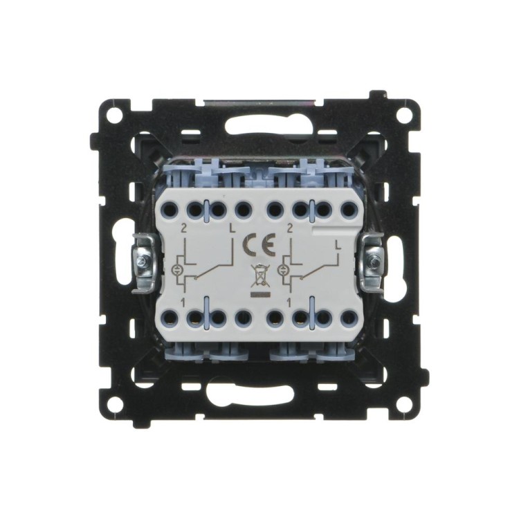 Łącznik schodowy podwójny z podświetleniem LED Simon 55 TW6/2L2.01/116 Kontakt-Simon grafitowy mat