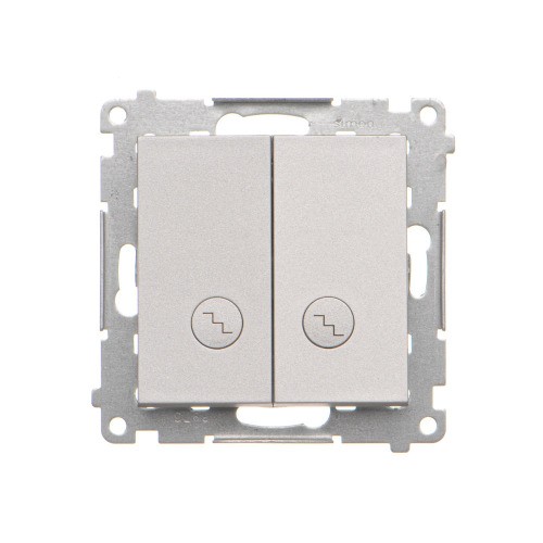 Łącznik schodowy podwójny z podświetleniem LED Simon 55 TW6/2L2.01/143 Kontakt-Simon aluminium mat