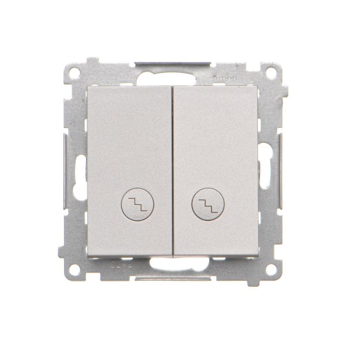 Łącznik schodowy podwójny z podświetleniem LED Simon 55 TW6/2L2.01/143 Kontakt-Simon aluminium mat